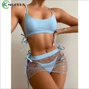 Bikini set with cover up skirt